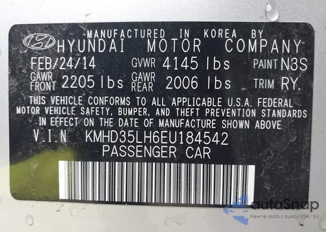 2014 Hyundai Elantra Gt from USA, damaged, VIN KMHD35LH6EU184542